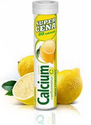 Calcium 300  +  witamina C cytrynowe 20 tabl.