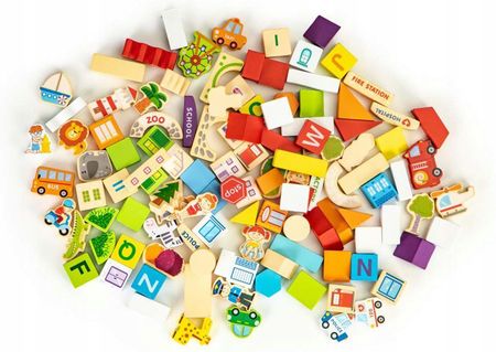 Web-Market Klocki Drewniane Edukacyjne Dla Dzieci Miasto Zoo Zestaw 120el. Mhm015501