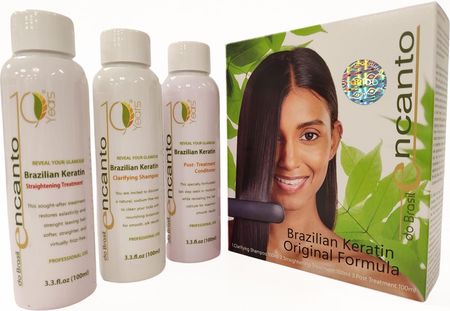 Encanto Do Brasil 3X100Ml Kit Limited Edition Zestaw Do Prostowania Keratyną