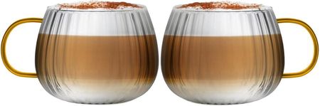 Vialli Design Zestaw 2 Szklanek Z Żółtym Uchem 350ml Tulip 1227