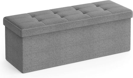 Pufa ławka, szara, zamykana, 110 x 38 x 38 cm, składana - LSF77G