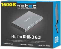 Natec Dysk Przenośny Natec-Go 160Gb 2.5'' USB 3.0 Szary (Natec160Gbgrey)