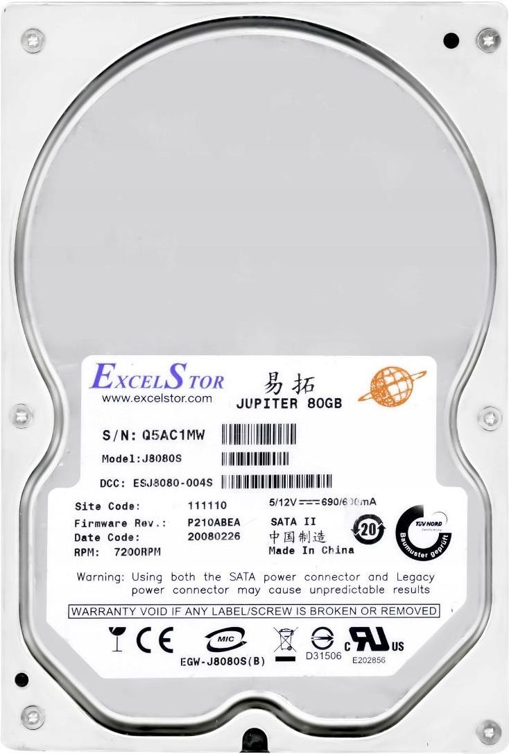 Dysk twardy Excelstor 80Gb Sata Ii 7.2K 8Mb 3.5'' J8080S (Jupiter ...