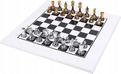 1A Games Italian Set Chess Brass/Wood Gold/Silver Fantasy + Chess Board White/Black 50