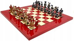 1A Games Italian Chess Pieces Landsknecht + Italian Board Erable Briar Wood White/Red