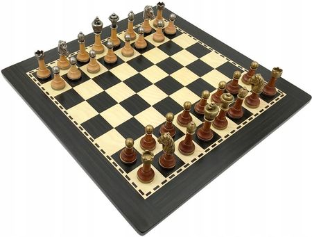 1A Games Italian Chess Classic Metetal/Wood + Chess Board Fibreboard Wood Ebony 40