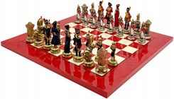 1A Games Italian Chess Napaleon 10cm + Chess Board Erable Briar Wood White/Red 42