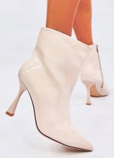 Botki lakierowane na szpilce SYLVIA BEIGE 39