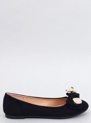 Baleriny zamszowe z misiem KELEE BLACK 37 - zdjęcie 2