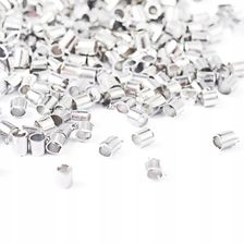 Srebrne Zaciski Rurki Stopery do sznurka linki jubilerskiej 2,5mm 400szt 1776814225
