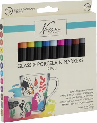 Markery Do Szkła Porcelany Ceramiki Mazaki Pisaki Flamastry Zestaw 12 sztuk 1776743817 - zdjęcie 2