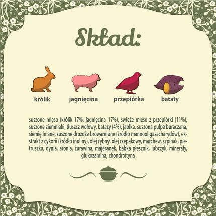Folk Karma Sucha Dla Psa M&L Staropolska Uczta Mięsna Z Królikiem Jagnięciną I Przepiórką 4X3Kg - zdjęcie 2