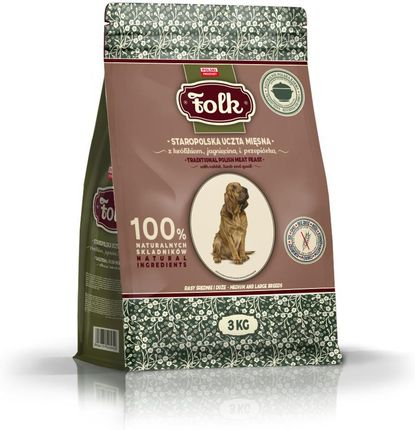 Folk Karma Sucha Dla Psa M&L Staropolska Uczta Mięsna Z Królikiem Jagnięciną I Przepiórką 4X3Kg - zdjęcie 4