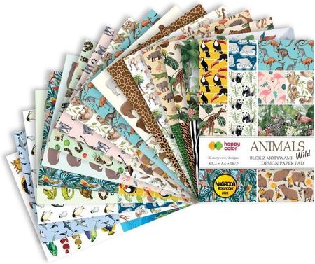 Blok z motywami Animals A4/16K 100g HAPPY COLOR 1776656416