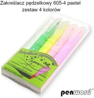 Zakreślacz pędzelkowy pastelowy 4 kolory 1776630029