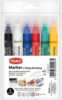 Marker akrylowy okrągła końcówka 2,5mm 6kol 1776639083
