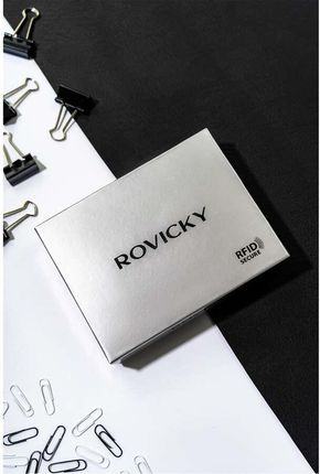 Portfel męski ze skóry naturalnej zamykany na zatrzask - Rovicky - zdjęcie 2