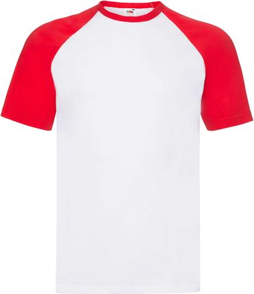 Koszulka Męska Baseball Biało - czerwony r. M