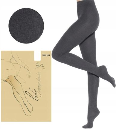 Wola Rajstopy damskie kryjące bawełniane ciepłe Lady grafit 170/176