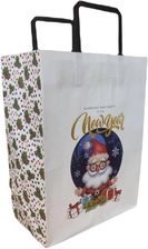Zdjęcie Torebka Biała Kraft 250X345X150 Święta Mikołaj - Biała Podlaska