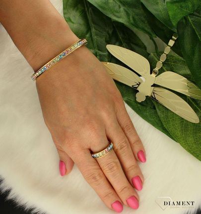 Pierścionek damski Swarovski kolorowe kryształki Coeur De Lion - zdjęcie 2