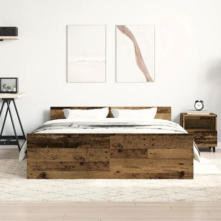 vidaXL Rama Łóżka Bez Materaca Stare Drewno 120X200Cm Drewno Klejone (3328732) - zdjęcie 3
