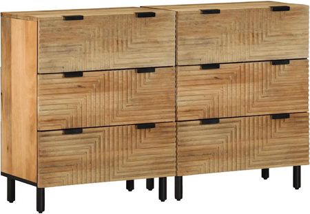 vidaXL Komody 2 Szt. Brązowe 60X33X75Cm Drewno Lite Mango (3310004)