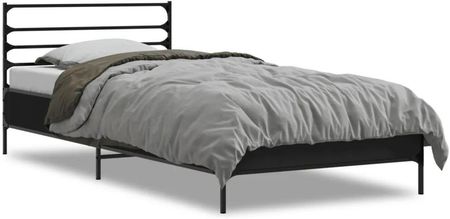 Zakito Europe Czarne Łóżko Z Ramą Drewnopochodną I Metalowymi Nóżkami 203X93X74Cm Listwy Ze Sklejki (Ze845582)