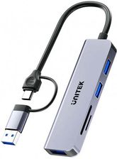 Zdjęcie HUB 5w1 USB-A/C 5 Gbps z czytnikiem kart SD i micro SD Unitek - Koziegłowy