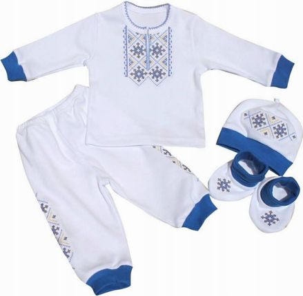 Ubranko niemowlęce do chrztu 62 komplet dla chłopczyka z Haftem Bodykids