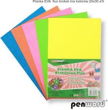 Zdjęcie Pianka Fluo Brokatowa 20X30Cm 5szt. - Zabrze