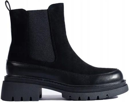Czarne zamszowe botki sztyblety Vinceza 38