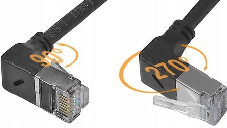 【T.Kページ】 Delock Patchcord kat.6A Pimf ekranowany RJ45-RJ45 1:1 kątowy 90st