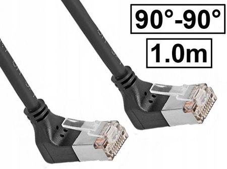 Delock Patchcord kat.6A Pimf ekranowany RJ45-RJ45 1:1 kątowy 90st