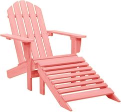 Prolenta Premium - Krzesło Ogrodowe Adirondack Z Podnóżkiem Litego Drewna Jodła Różowa 315867-11