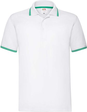 Koszulka męska Tipped Polo bawełniana Biały/Zielony r. S