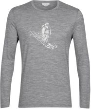 Icebreaker Koszulka męska merino M Tech Lite II LS Tee Skiing Yeti Gritstone Heather