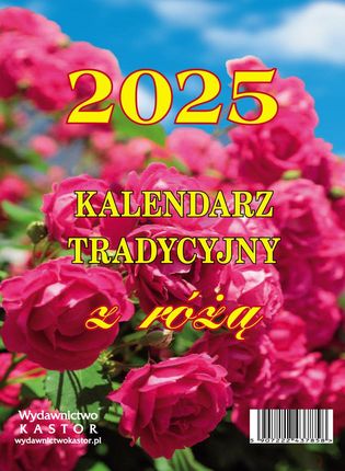 Kalendarz zdzierak 2025, Tradycyjny z różą
