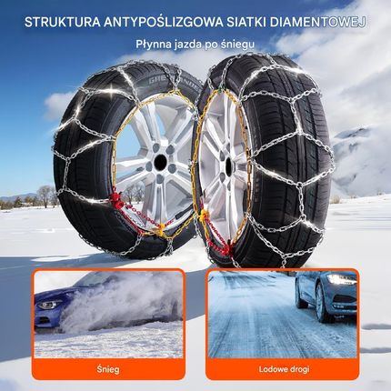 Vevor Łańcuchy Śniegowe 2szt. Ze Stali Stopowej Manganowej 15-17 Cali - zdjęcie 6