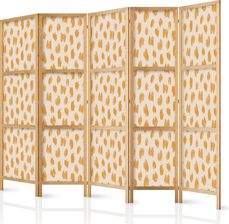 Wall-Dekor 5el. Parawan Japoński Z Włókniny Rysowany Wzór W Kropki I Plamki Odcieniach Pomarańczowego Ecru 225x172cm (A1FA10192BHB225X161SJ)