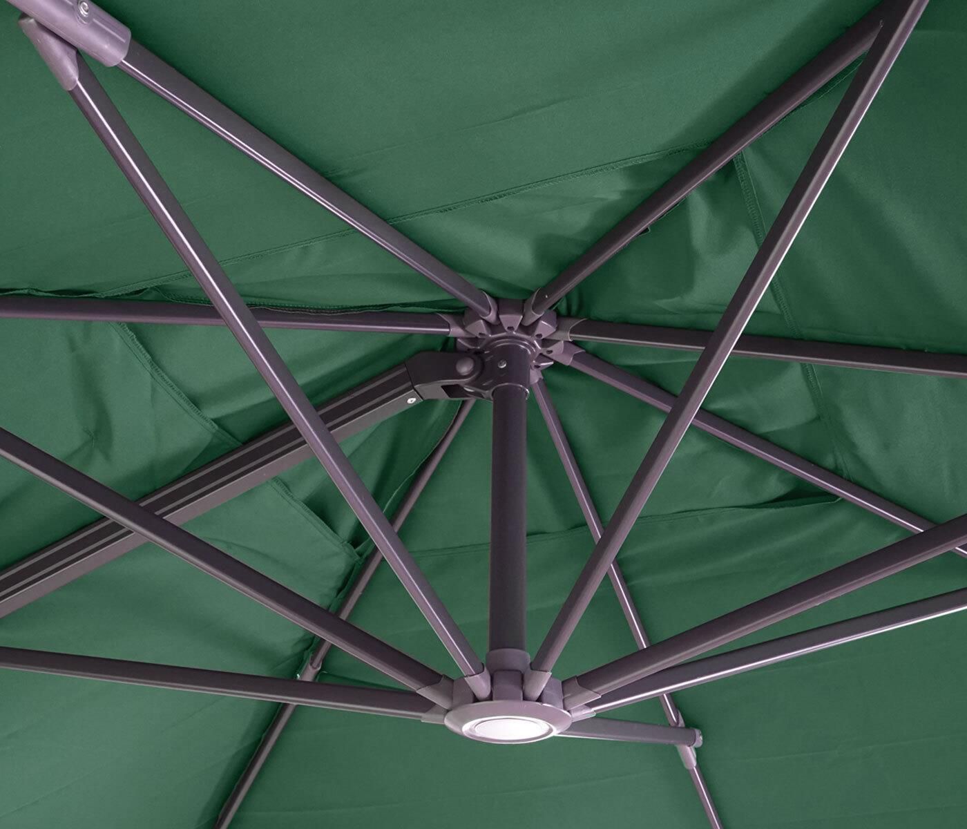 Mendler Ombrellone parasole decentrato HWC-A96 3x4m alluminio - con volante arancione senza base