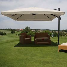 Mendler Parasol Gastronomiczny Hwc-A96 3X4M 5M Poliester Aluminium Stal 26Kg Klapa Kremowo-Szary Bez Stojaka