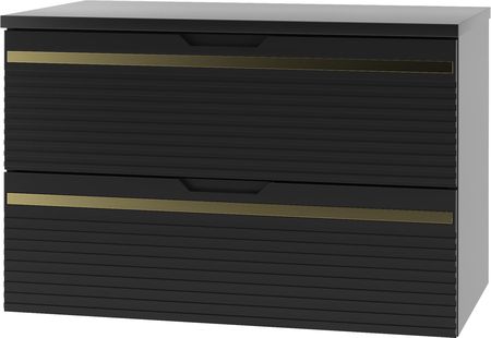 Megstyl VESPER-01 Szafka pod Umywalkę z Blatem 2S 80cm Czarny Mat Zestaw-1