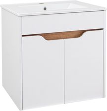 Astor Zestaw Limba 60 cm Szafka z Umywalką 2-drzwiowa Biały Połysk Mat