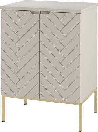 Megstyl ASPEN-09 Szafka pod Umywalkę z Blatem 2D 60cm Kaszmir Zestaw-1 Złoty Stelaż