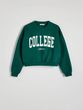 Reserved - Bluza oversize z nadrukiem - zielony
