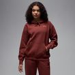 Damska bluza z kapturem z waflową satynową podszewką Jordan Flight Fleece - Brązowy