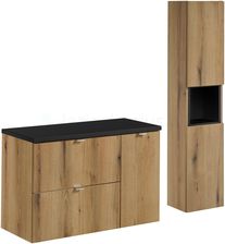 Zdjęcie Comad Nova Oak Zestaw Mebli Łazienkowych Czarny Dąb (Setnoabblack90Cmshc) - Pyzdry