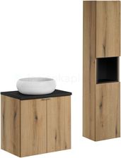 Comad Nova Oak Zestaw Mebli Łazienkowych Czarny Dąb (Setnoabblack60Cmdunwikiswhc)