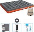 Materac dmuchany Bestway - 2 osoby - 152 x 203 x 22 cm - szary/pomarańczowy - dołączone akcesoria